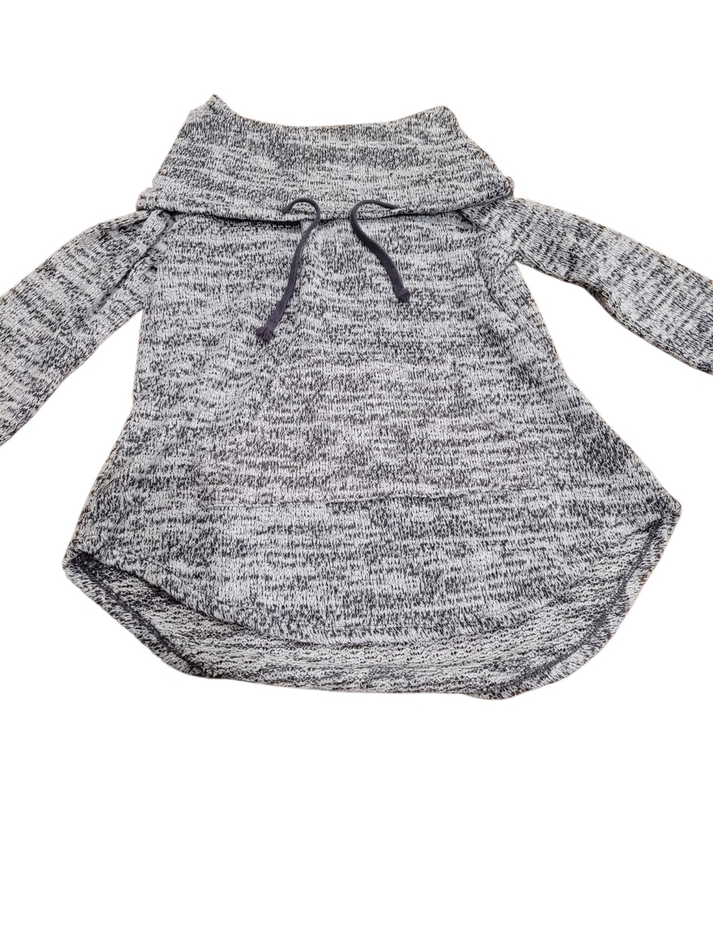 No Boundaries Women’s S 3-5 Charcoal Marled Cowl Neck Tunic Sweatshirt Top